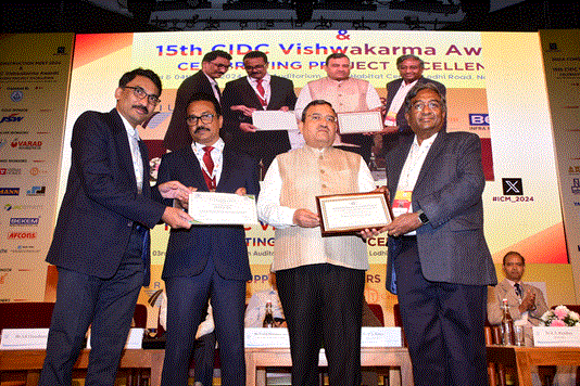 Ramky Infrastructure Limited has won the 15th CIDC Vishwakarma Awards 2024 in the categories of Best Construction, Health, Safety and Environment implementation for Ramky One Odyssey Project. Ramky Infrastructure Limited has won the 15th CIDC Vishwakarma Awards 2024 in the categories of Best Construction, Health, Safety and Environment implementation for Ramky One Odyssey Project.